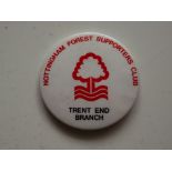 NOTTINGHAM FOREST - LARGE TIN SUPPORTERS CLUB TRENT END BRANCH BADGE