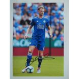 LEICESTER CITY - JOHNNY EVANS SIGNED PHOTO