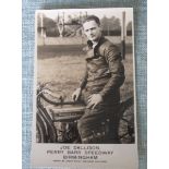 SPEEDWAY - PERRY BARR ( BIRMINGHAM ) 1929-30 POSTCARD JOE DALLISON