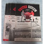 MANCHESTER UNITED HOME PROGRAMMES 1957-58 X 4