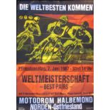 SPEEDWAY - BEST PAIRS WORLD FINAL POSTER @ NORDEN GERMANY 1987