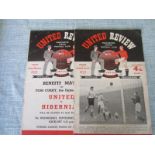 MANCHESTER UNITED HOME PROGRAMMES FROM 1953-54 SEASON X 2