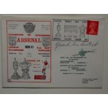 ARSENAL 1970-71 DOUBLE WINNERS POSTAL COVER SIGNED BY FRANK McLINTOCK