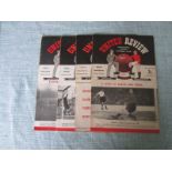 MANCHESTER UNITED HOME PROGRAMMES FROM 1950-51 SEASON X 4