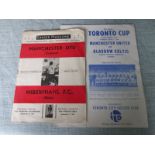 1970 MANCHESTER UNITED V CELTIC IN CANADA & 1967 V HIBS MALTA EUROPEAN CUP IN MALTA