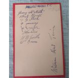 AIRDRIEONIANS 1939-40 AUTOGRAPH PAGE