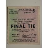 1957 FA CUP FINAL ASTON VILLA V MANCHESTER UNITED TICKET