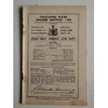 HORSE RACING - 1938 DONCASTER RACE CARD / PROGRAMME