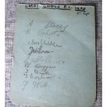 BIRMINGHAM & LEEDS UNITED AUTOGRAPH PAGE 1928-29 SEASON