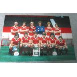 MANCHESTER UNITED SIGNED PHOTO BRIAN GREENHOFF