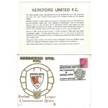 HEREFORD UNITED 1972 FDC FIRST HOME GAME IN FOOTBALL LEAGUE