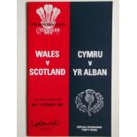 RUGBY UNION - 1980 WALES V SCOTLAND PROGRAMME + TICKET