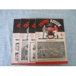 MANCHESTER UNITED HOME PROGRAMMES SEASON 1954-55 X 4