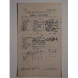 CRICKET - 1950 NOTTS V LANCASHIRE SCORECARD