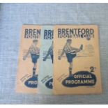 BRENTFORD HOME PRORAMMES 1946-47 & 1948-49 X 3