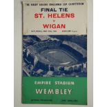 RUGBY LEAGUE CHALLENGE CUP FINAL 1961 ST HELENS V WIGAN PROGRAMME & TICKET