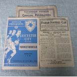 LEICESTER CITY HOME & AWAY PROGRAMMES 1940'S & 50'S X 3