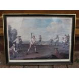 CRICKET IN THE ARTILLERY GROUND 1743 BY FRANCIS HAYMAN FRAMED PRINT