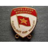 SPEEDWAY - WIMBLEDON KNOCK OUT CUP WINNERS BADGE