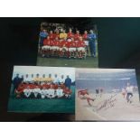1966 WORLD CUP - 3 PHOTOGRAPHS ONE HAND SIGNED BY GEOFF HURST