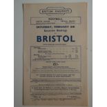 1949 BRISTOL ROVERS V C.PALACE BRITISH RAIL HANDBILL