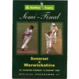 CRICKET - NAT-WEST SEMI FINAL PROGRAMME 1993 SOMERSET V WARWICKSHIRE