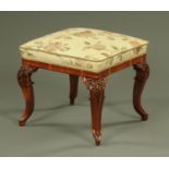 A Victorian rosewood stool,