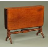 A Victorian mahogany Sutherland table, with turned legs. Width 91 cm, depth folded 16 cm.