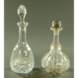 Two decanters.