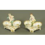 A pair of Samson of Paris porcelain salts,