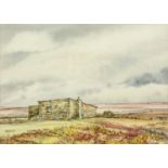 J Freeman, watercolour "Stone Hut, Roman Road, Wheedale Moor", 16.5 cm x 23 cm.