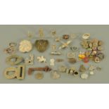 A collection of miscellaneous metal detector finds, to include a cast lead paterae,