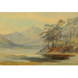 E Graham Thompson, watercolour, "Causey Pike and Friars Crag", 26 cm x 37 cm.