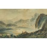 William McCullough, a watercolour "Stickle Tarn Langdale Pikes", 26 cm x 41 cm, frames,