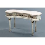 A marble topped hall table, with inverted breakfront,