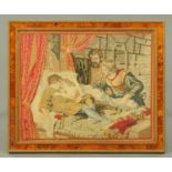 A 19th century woolwork, "Princes in the Tower", 33 cm x 40 cm, framed.