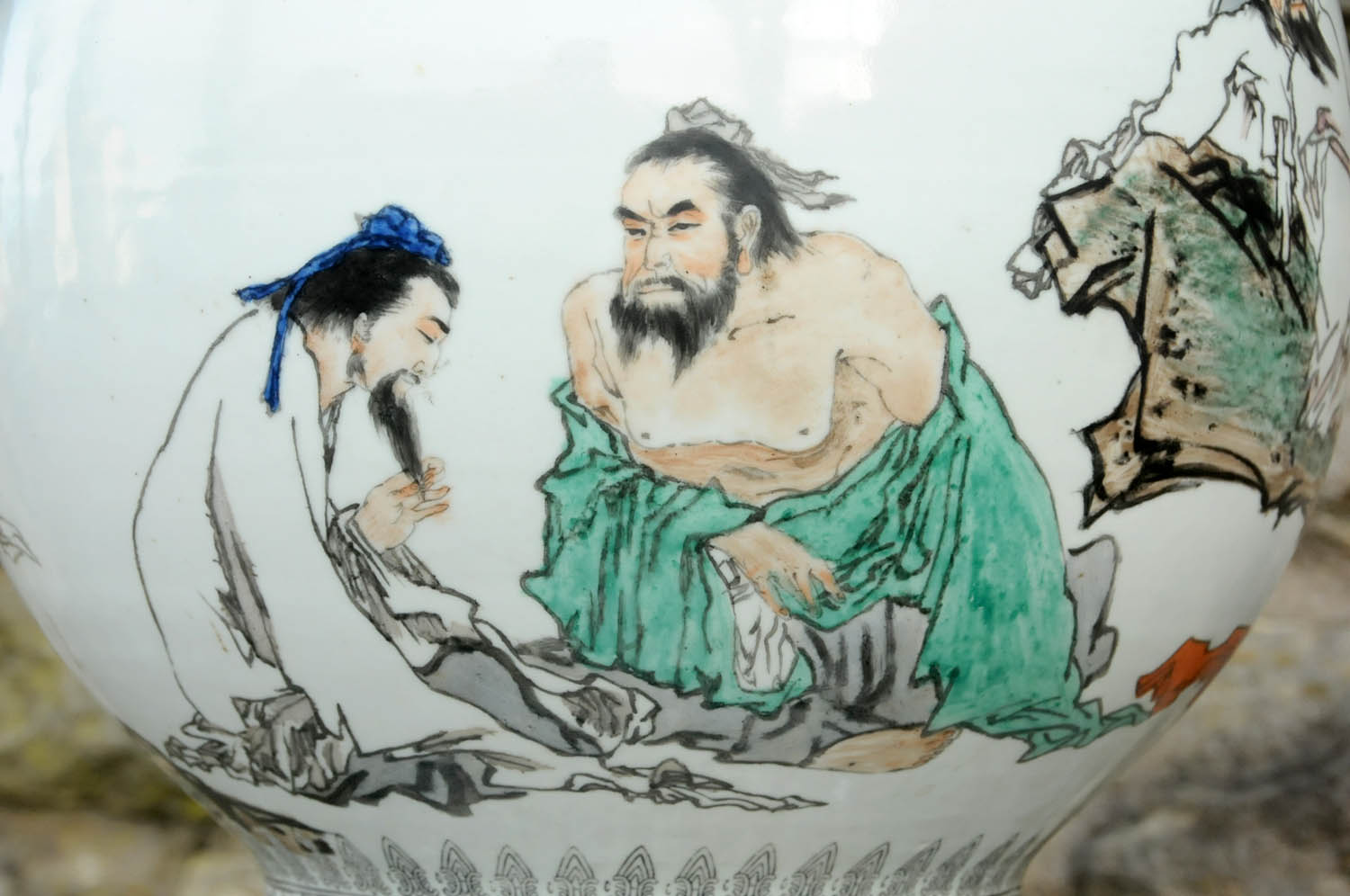A Chinese porcelain vase, 20th century, with transfer printed decoration heightened with enamels, - Image 4 of 29