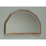 An Art Deco mahogany framed mirror, bevelled glass and moulded frame. Width 79 cm.