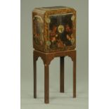 A Japanese lacquer cabinet on stand, Meiji period,