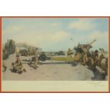 Terence Cuneo, two Terence Cuneo signed prints, both "B Battery on the Airfield-Topcliffe 1982",