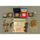 Mixed coinage George III - Elizabeth II, comprising an 1816 sixpence,