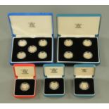 Elizabeth II - a boxed set of five silver proof £1 coins, 2003-2007,