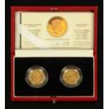 Elizabeth II - gold proof two sovereign set 2000, UK and Jersey,