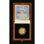 Elizabeth II - a 2001 Britannia gold proof £10 coin, number 0430 of 3500 minted,