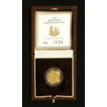 Elizabeth II - Britannia gold proof £10 coin 1997, number 1254, issued by The Royal Mint,