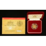 Elizabeth II - gold proof half sovereign 2002, number 00481, issued by The Royal Mint,