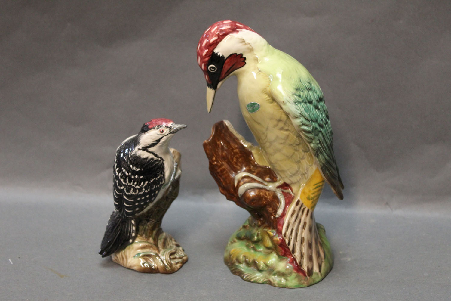 Beswick lesser spotted woodpecker Model 2420, and a green woodpecker Model 1215.