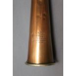 Kohler & Son London, a silver plated and copper coaching horn, stamped Kohler & Son Makers,