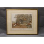 Eight foxhunting engravings, two by Robert Houston RSW after J Pollard,