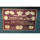 Joseph Lang & Son canvas and leather rifle motor case,